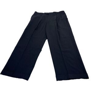 Mens Pleated Front Pants Back striped 93‎ % Wool 7% Cashmere Dry Clean 36X32
